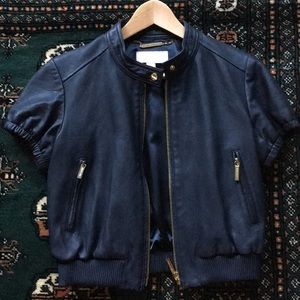 Michael Kors short sleeved leather jacket